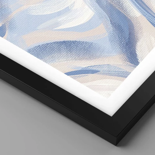 Poster in black frame - Blue Waves - 50x70 cm