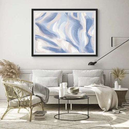 Poster in black frame - Blue Waves - 70x50 cm