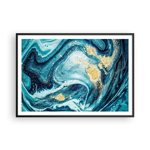 Poster in black frame - Blue Whirl - 100x70 cm