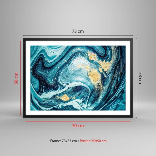 Poster in black frame - Blue Whirl - 70x50 cm