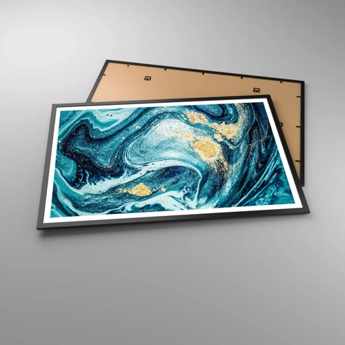 Poster in black frame - Blue Whirl - 91x61 cm