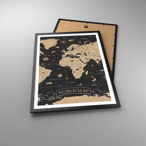 Poster in black frame - Borders of My World - 50x70 cm