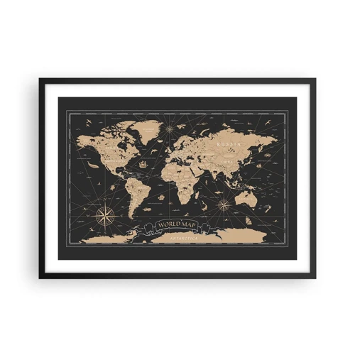 Poster in black frame - Borders of My World - 70x50 cm