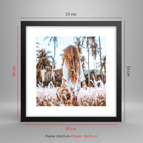 Poster in black frame - Born from Grass Fluff - 30x30 cm