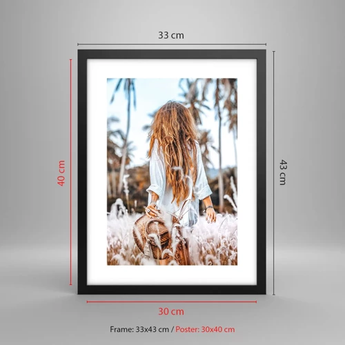 Poster in black frame - Born from Grass Fluff - 30x40 cm