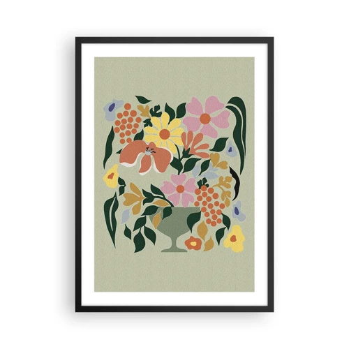 Poster in black frame - Bouquet Brimming with Life - 50x70 cm