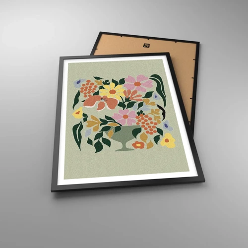 Poster in black frame - Bouquet Brimming with Life - 50x70 cm