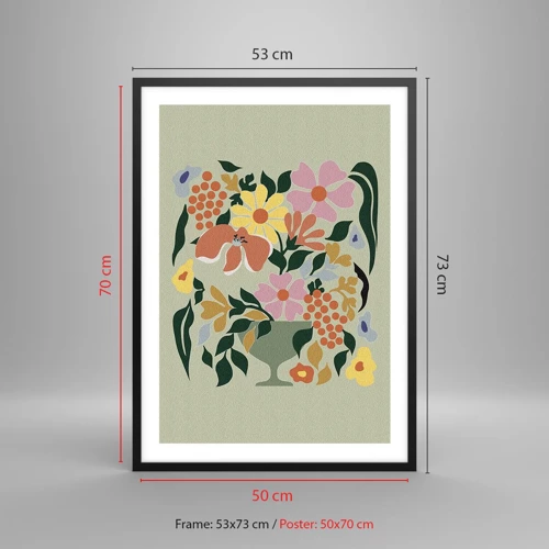 Poster in black frame - Bouquet Brimming with Life - 50x70 cm