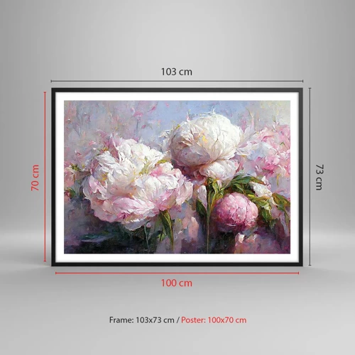 Poster in black frame - Bouquet Bubbling with Life - 100x70 cm