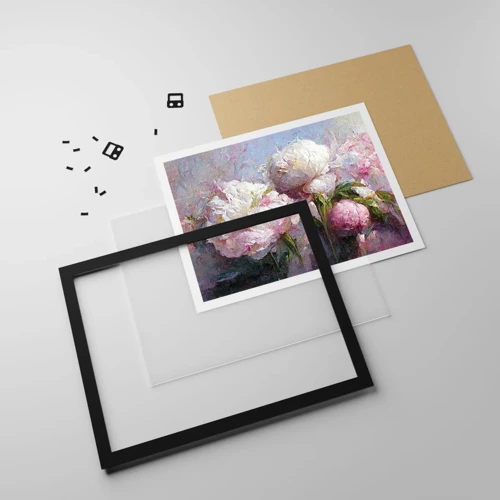 Poster in black frame - Bouquet Bubbling with Life - 100x70 cm