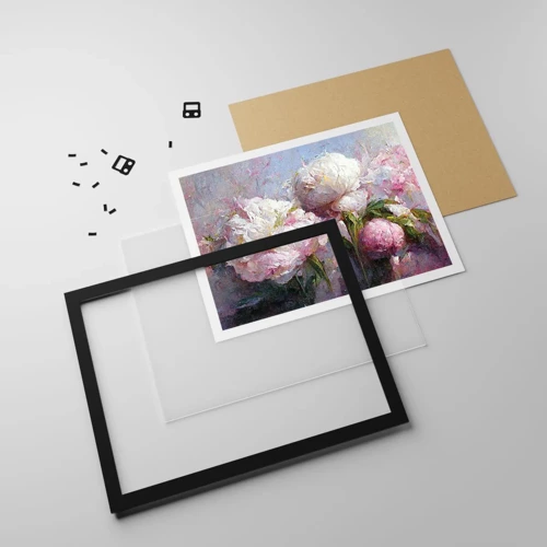 Poster in black frame - Bouquet Bubbling with Life - 40x30 cm