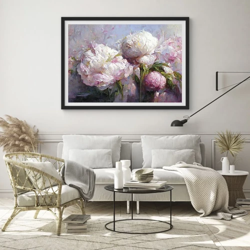 Poster in black frame - Bouquet Bubbling with Life - 70x50 cm