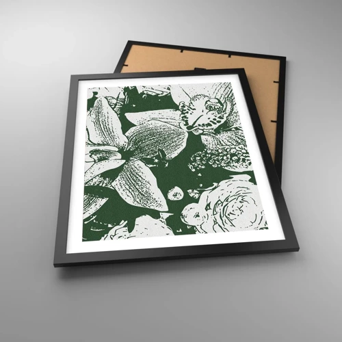 Poster in black frame - Bouquet - Green World - 40x50 cm