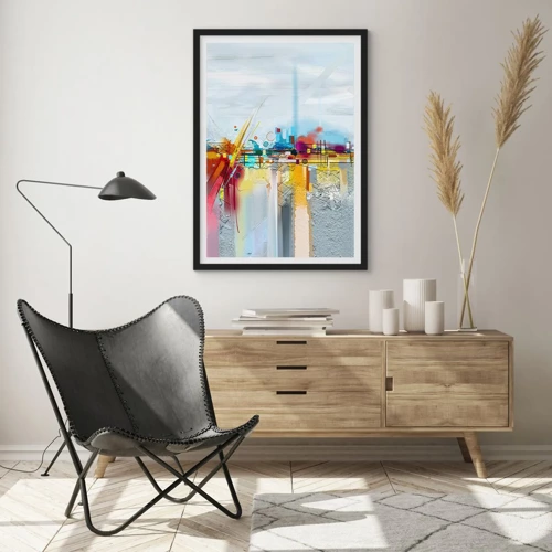 Poster in black frame - Bridge of Joy over the River of Life - 50x70 cm