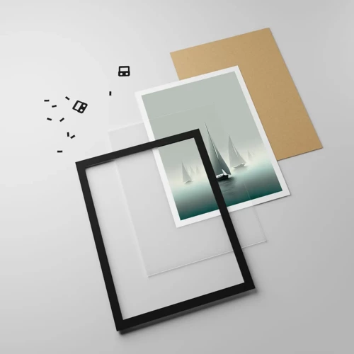 Poster in black frame - Built from Fog - 50x70 cm