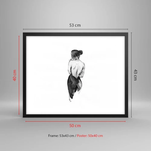 Poster in black frame - By Her Side the World Disappears - 50x40 cm