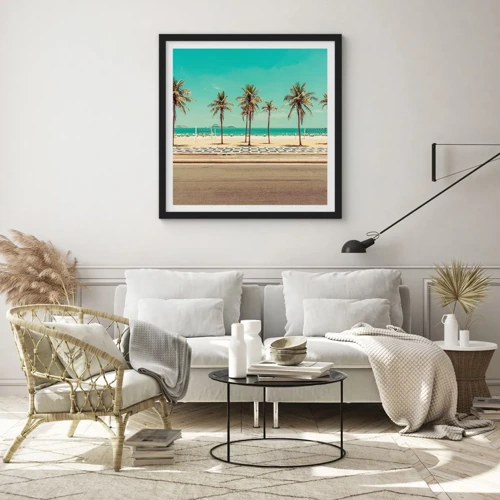 Poster in black frame - By the Beach - 30x30 cm