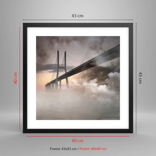 Poster in black frame - By the River that Doesn't Exist - 40x40 cm