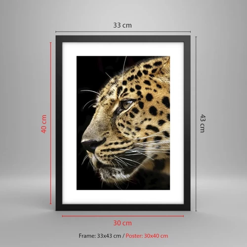 Poster in black frame - Calm, Focused, Ready - 30x40 cm