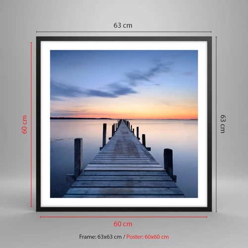 Poster in black frame - Calm of a Quiet Dusk - 60x60 cm