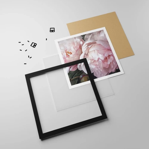 Poster in black frame - Captured in Full Bloom - 40x40 cm