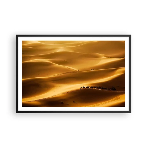 Poster in black frame - Caravan on the Waves of a Desert - 91x61 cm