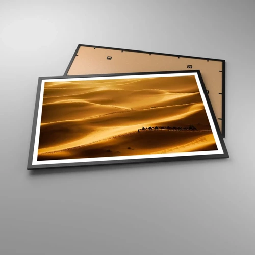 Poster in black frame - Caravan on the Waves of a Desert - 91x61 cm