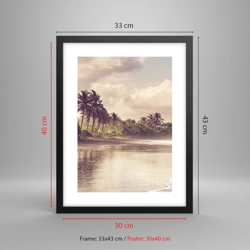 Poster in black frame - Caress of the Waves - 30x40 cm