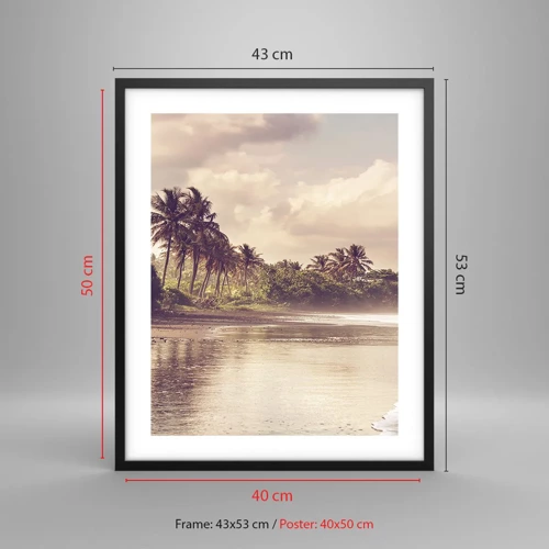 Poster in black frame - Caress of the Waves - 40x50 cm