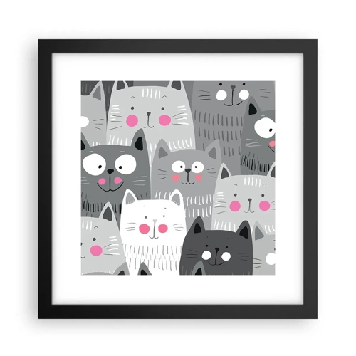 Poster in black frame - Cat's World - 30x30 cm