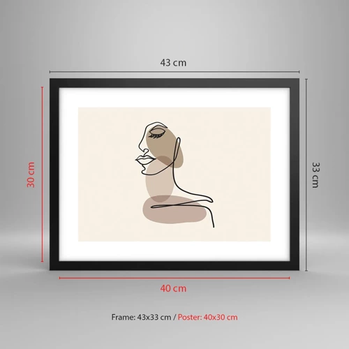 Poster in black frame - Certain Line of Beauty - 40x30 cm