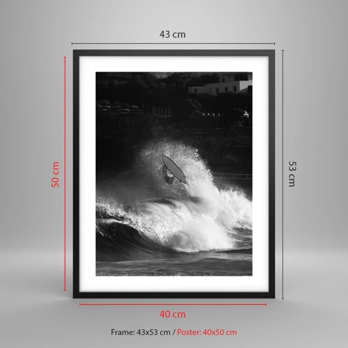 Poster in black frame - Challenge Accepted! - 40x50 cm