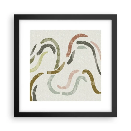 Poster in black frame - Cheerful Dance of Abstraction - 30x30 cm