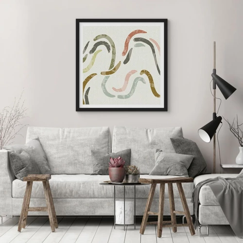 Poster in black frame - Cheerful Dance of Abstraction - 60x60 cm
