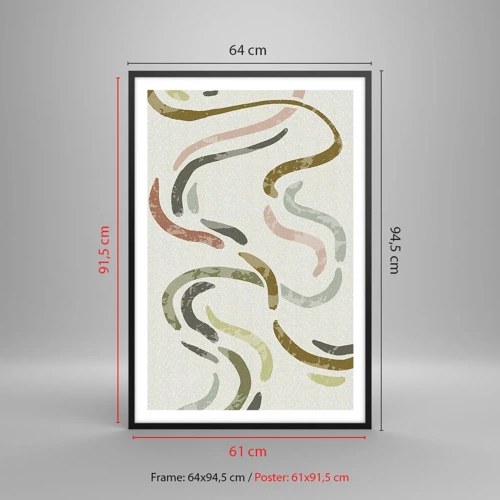 Poster in black frame - Cheerful Dance of Abstraction - 61x91 cm