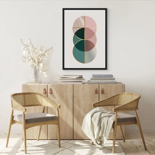 Poster in black frame - Circle after Circle - 50x70 cm