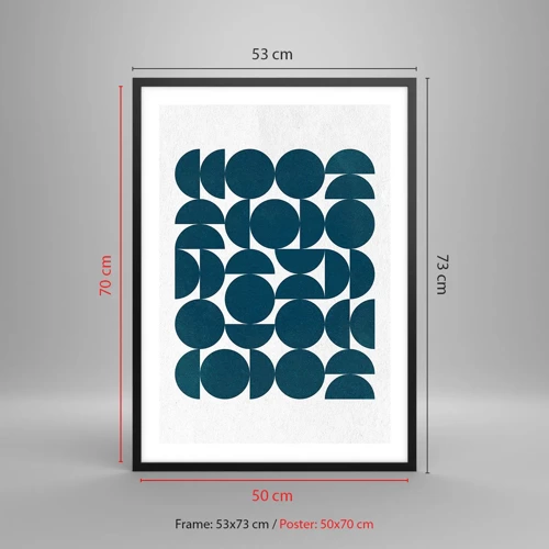 Poster in black frame - Circles and Semicircles - 50x70 cm