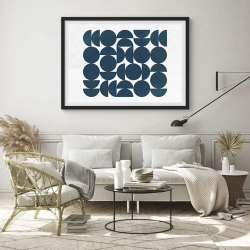 Poster in black frame - Circles and Semicircles - 70x50 cm