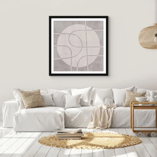 Poster in black frame - Circular and Straight - 30x30 cm