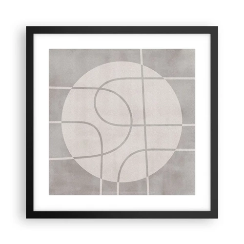 Poster in black frame - Circular and Straight - 40x40 cm