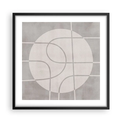 Poster in black frame - Circular and Straight - 50x50 cm