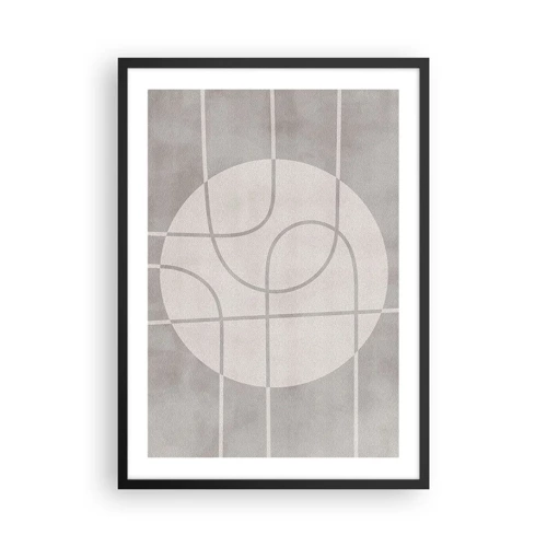 Poster in black frame - Circular and Straight - 50x70 cm