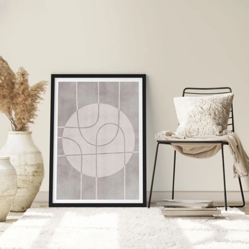 Poster in black frame - Circular and Straight - 50x70 cm