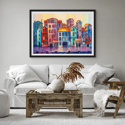 Poster in black frame - City Like From a Fairytale - 100x70 cm