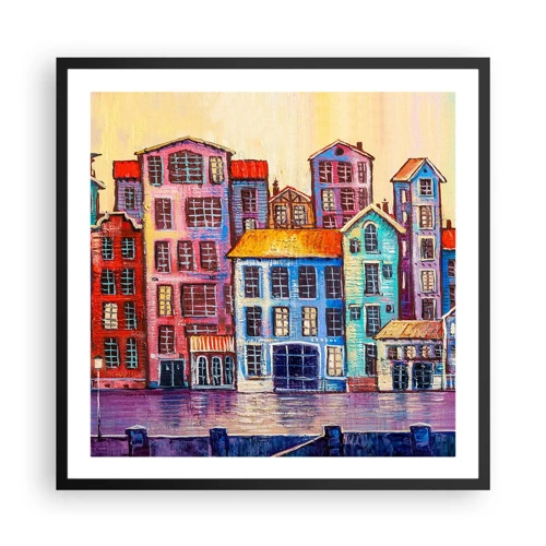 Poster in black frame - City Like From a Fairytale - 60x60 cm