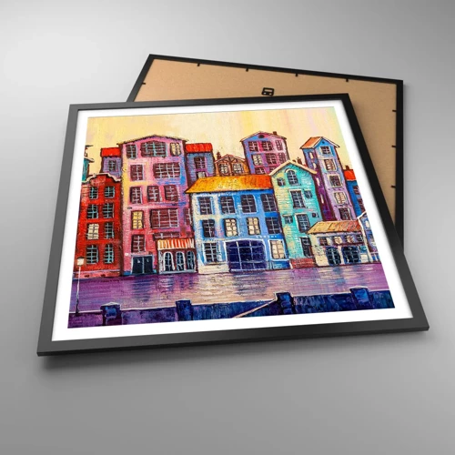 Poster in black frame - City Like From a Fairytale - 60x60 cm