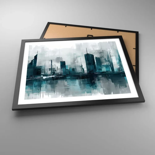 Poster in black frame - City in the Colour of Rain - 50x40 cm