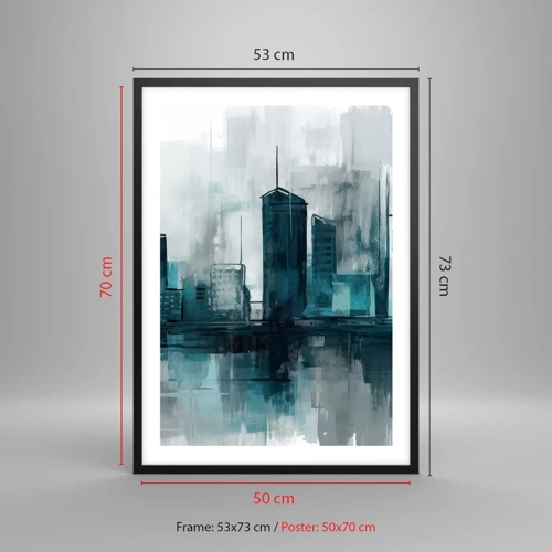 Poster in black frame - City in the Colour of Rain - 50x70 cm