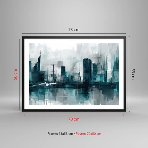 Poster in black frame - City in the Colour of Rain - 70x50 cm