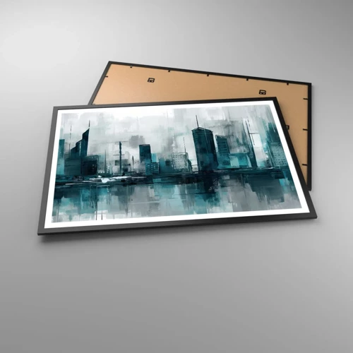 Poster in black frame - City in the Colour of Rain - 91x61 cm